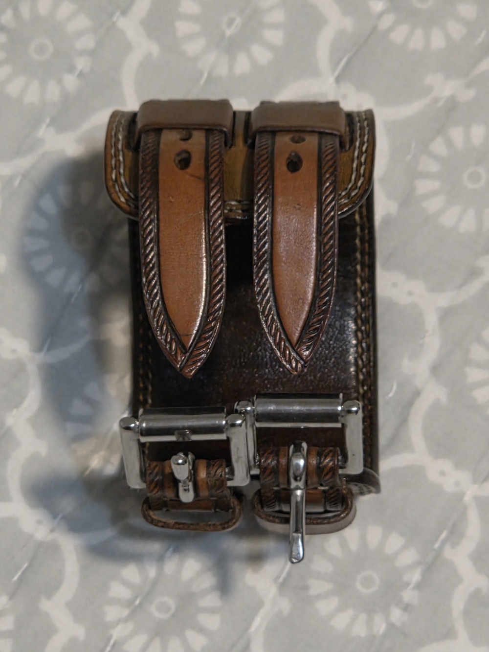 Handmade Cuff With Rope Embossed Straps - Picture 9 of 10